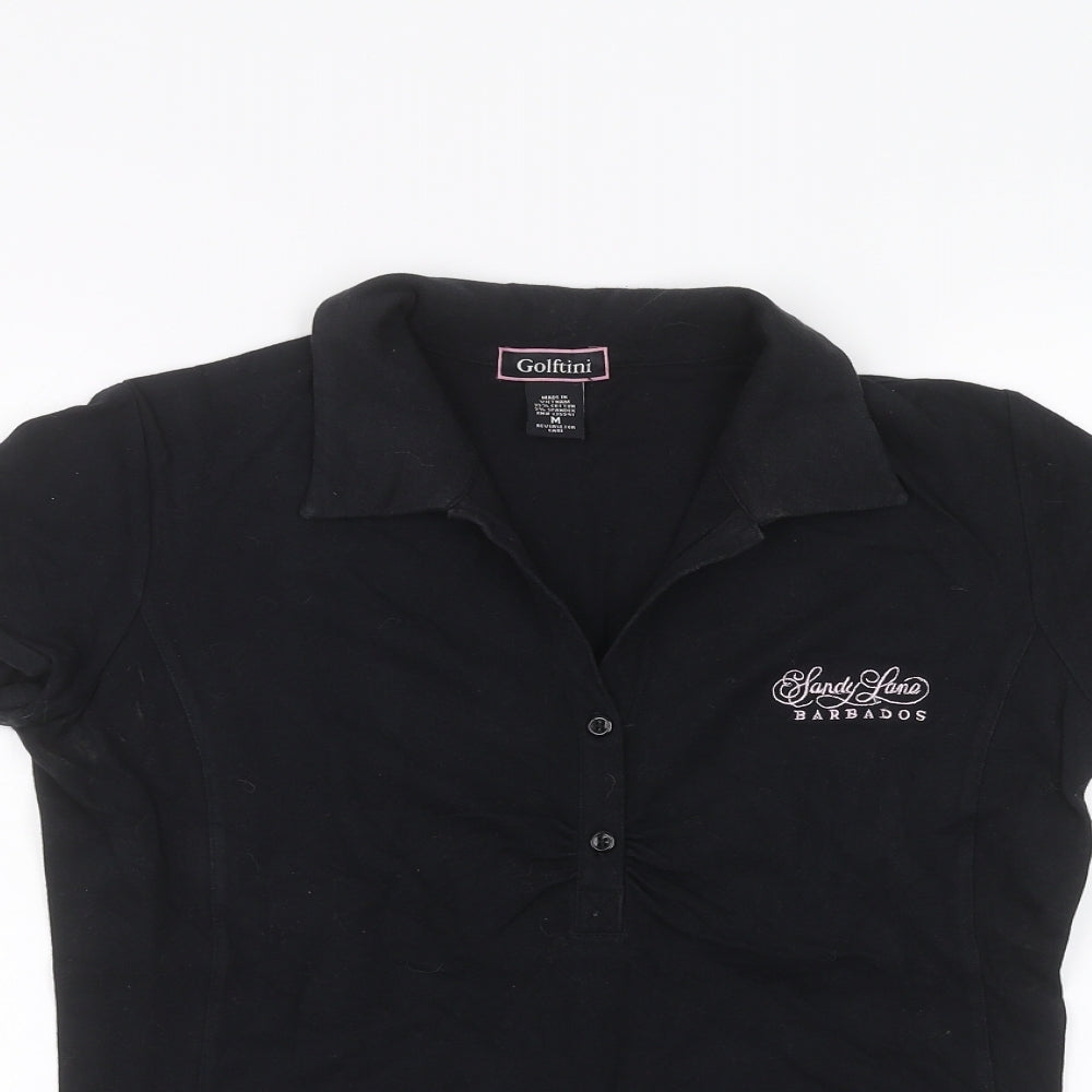 Golftini Womens Black   Basic Polo Size M