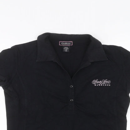 Golftini Womens Black   Basic Polo Size M