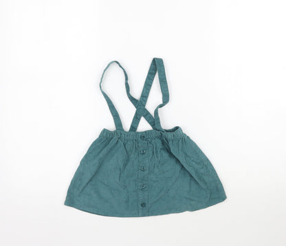 George Girls Green  Corduroy Pinafore/Dungaree Dress  Size 12-18 Months