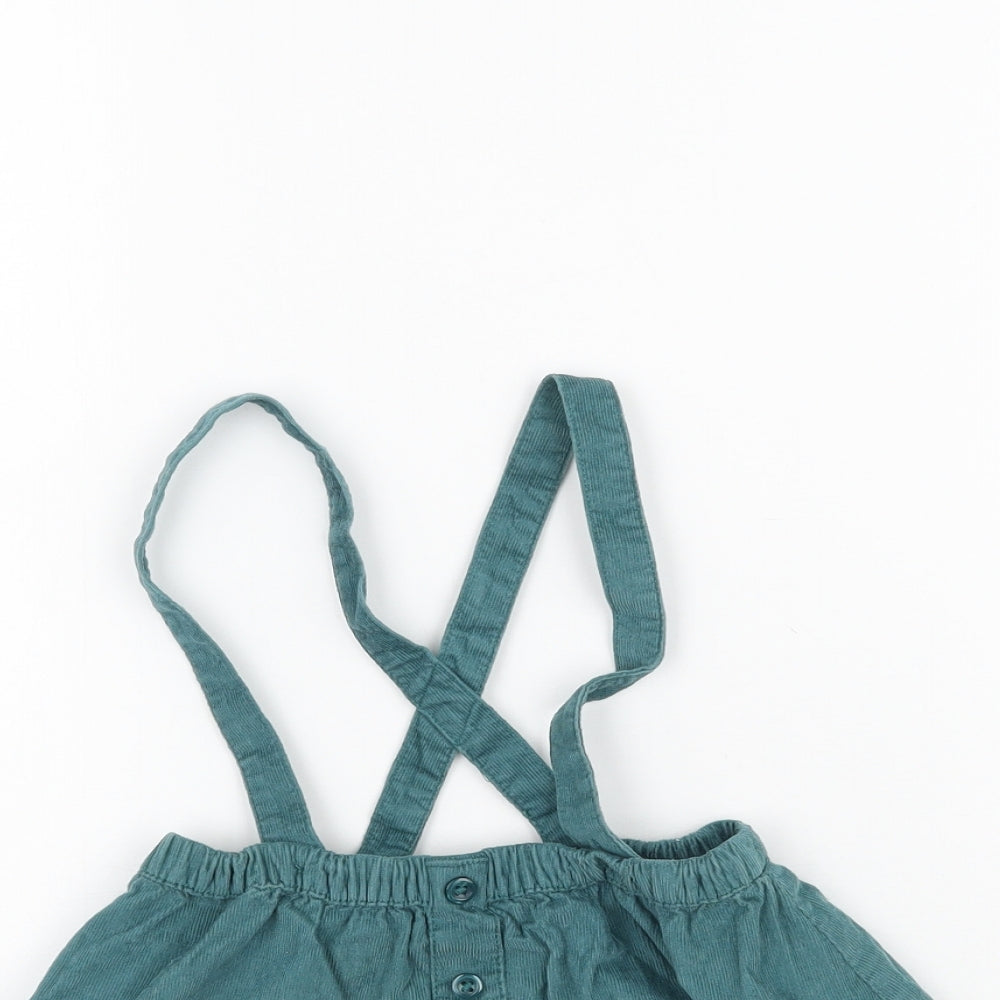 George Girls Green  Corduroy Pinafore/Dungaree Dress  Size 12-18 Months