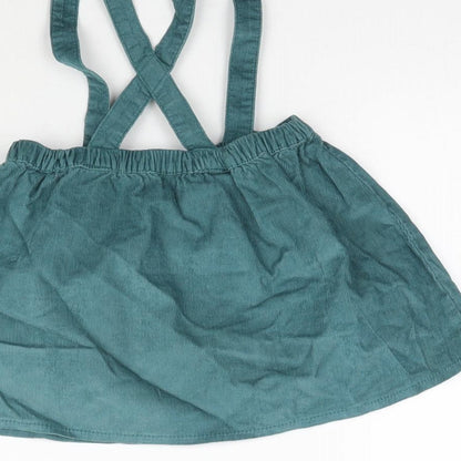 George Girls Green  Corduroy Pinafore/Dungaree Dress  Size 12-18 Months