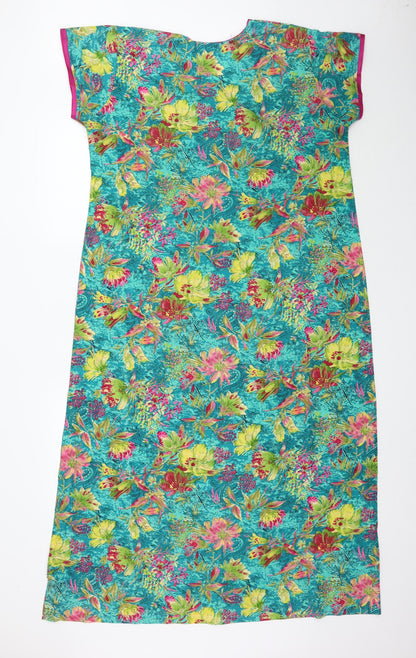 Joban Womens Green Floral   Dress Size L