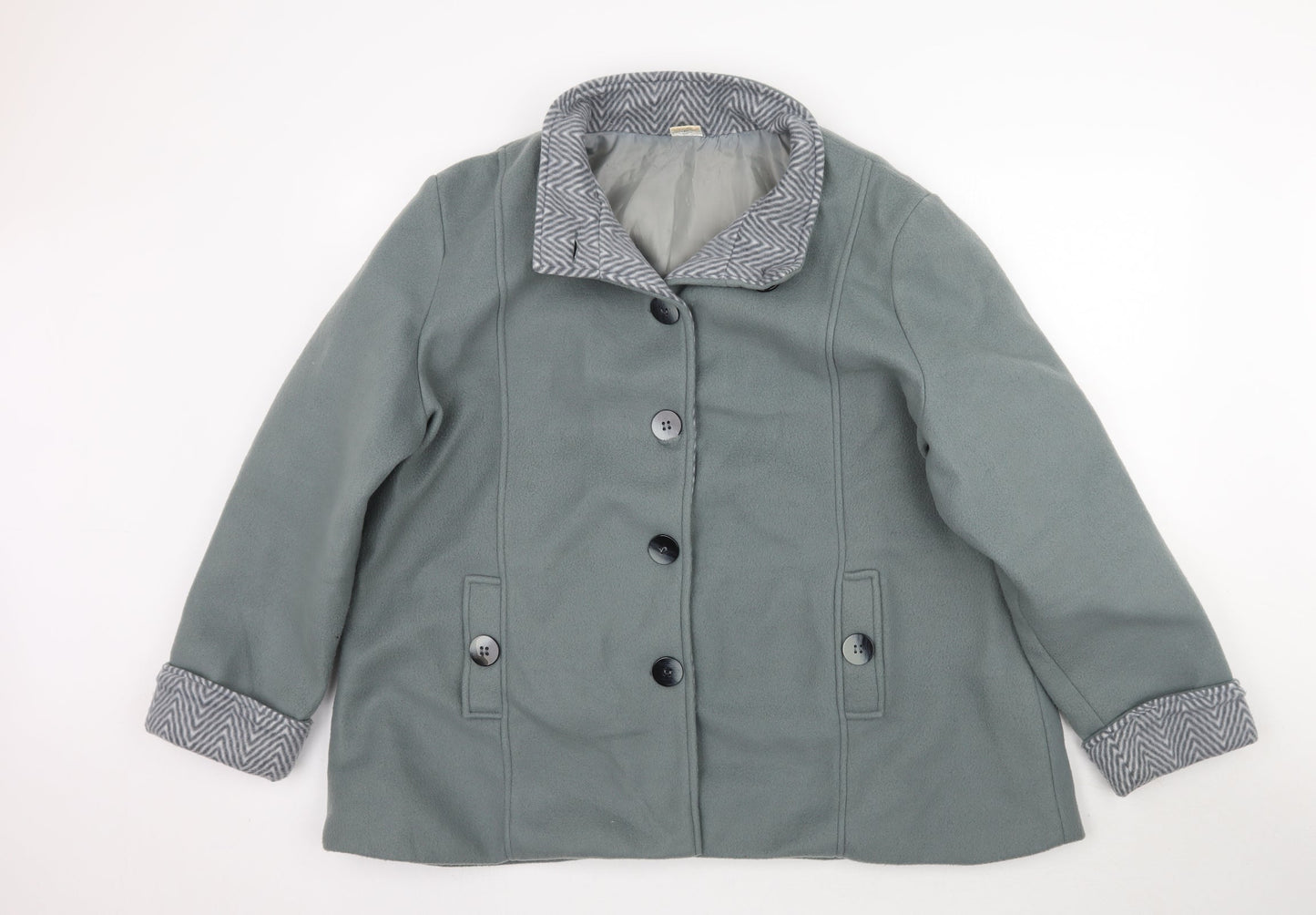 Womens UK Size XL Anne De Lancay Green Overcoat