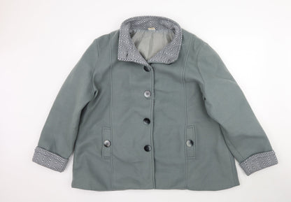 Womens UK Size XL Anne De Lancay Green Overcoat