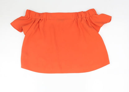 Womens UK Size 8 Topshop Orange Basic Blouse