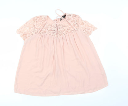 Womens UK Size 10 Atmosphere Pink Basic T-Shirt