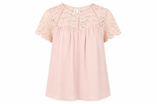 Front view of Atmosphere women’s pink basic t-shirt, size UK 10