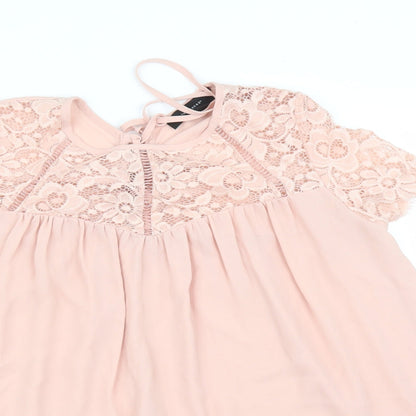 Womens UK Size 10 Atmosphere Pink Basic T-Shirt