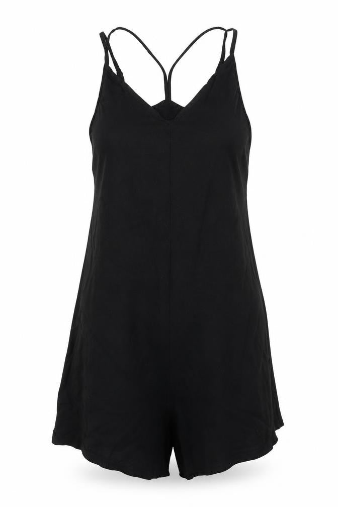 Womens UK Size 8 Topshop One-Piece Black Romper