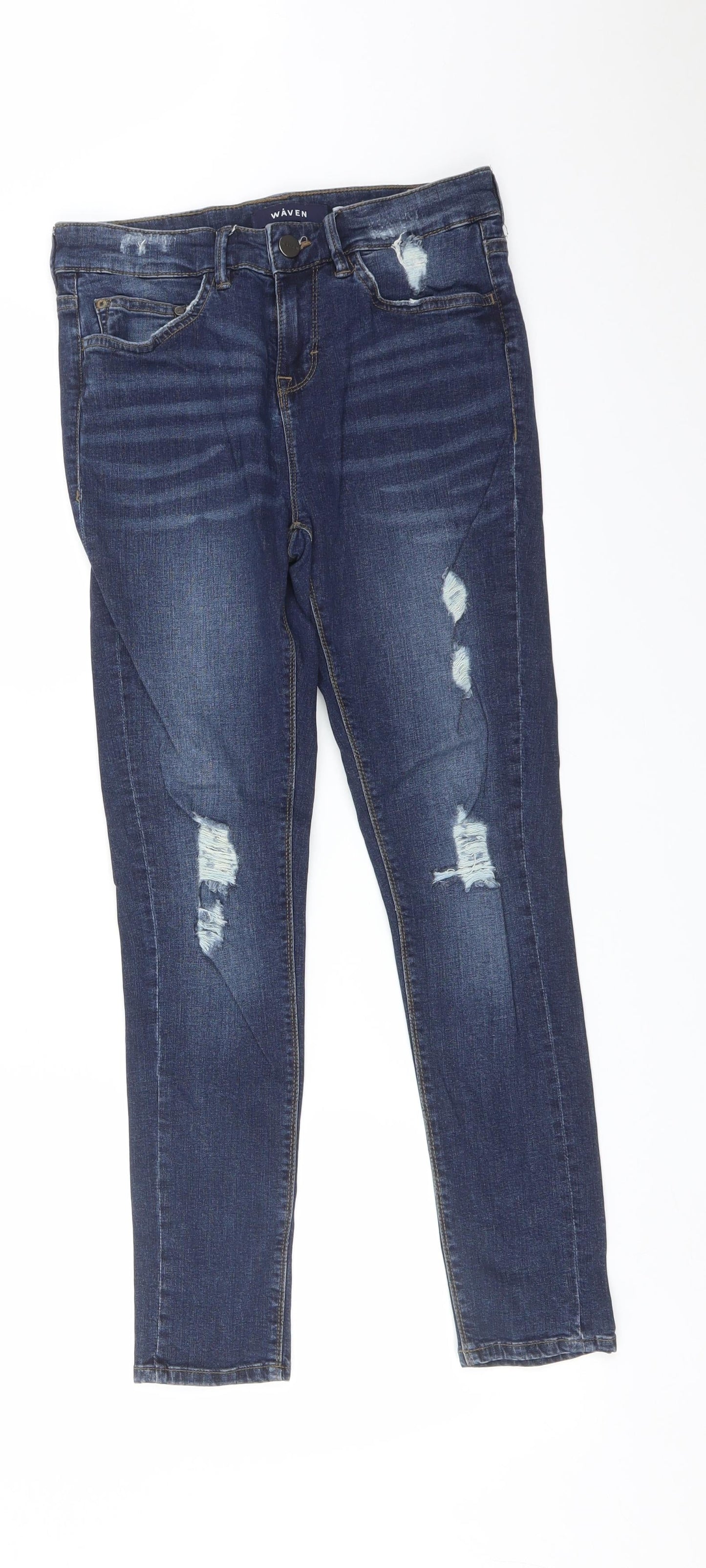 Womens UK Size 26 in WAVEN Regular Fit Skinny Blue Jeans