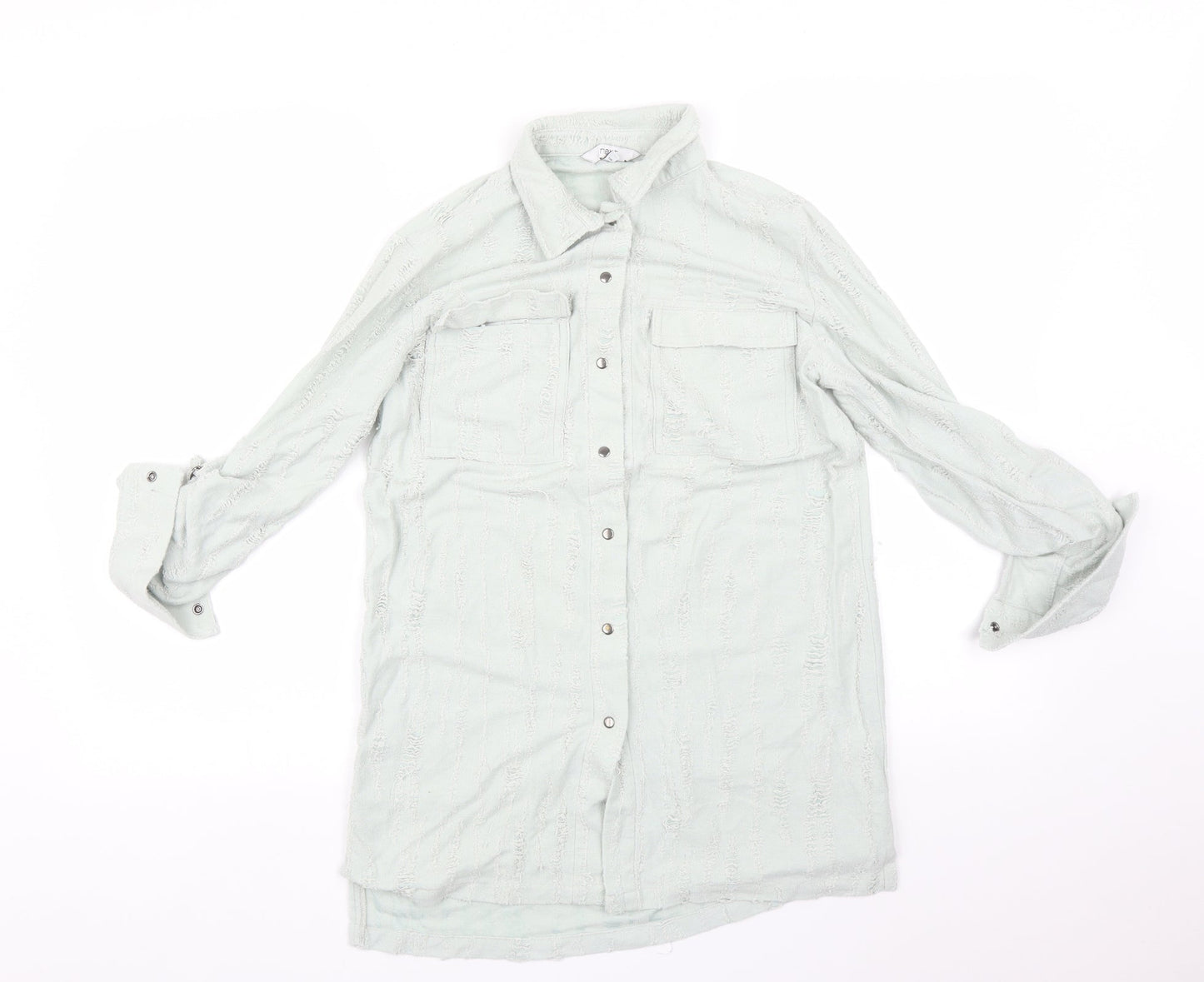 Womens UK Size 8 NEXT Green Basic Button-Up