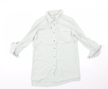 Womens UK Size 8 NEXT Green Basic Button-Up