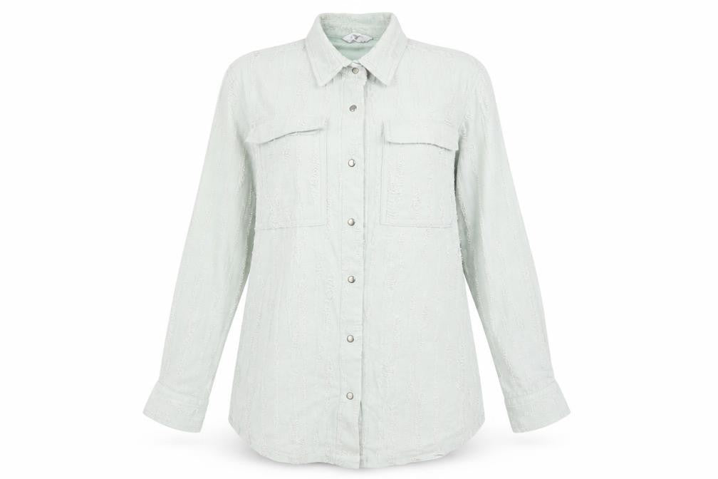 Womens UK Size 8 NEXT Green Basic Button-Up