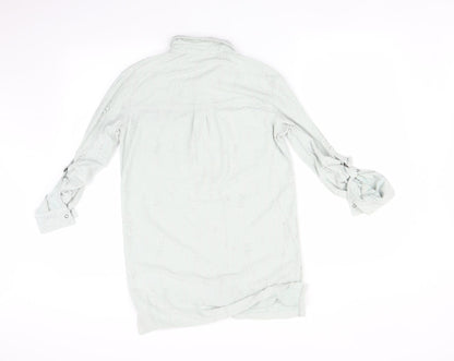 Womens UK Size 8 NEXT Green Basic Button-Up