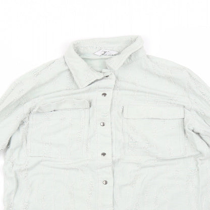 Womens UK Size 8 NEXT Green Basic Button-Up
