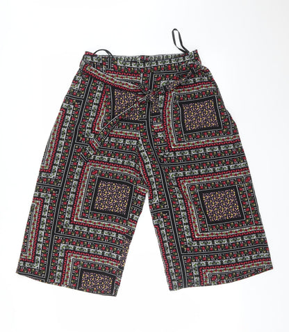 Womens UK Size 10 Preworn Regular Fit Cropped Multicoloured Trousers