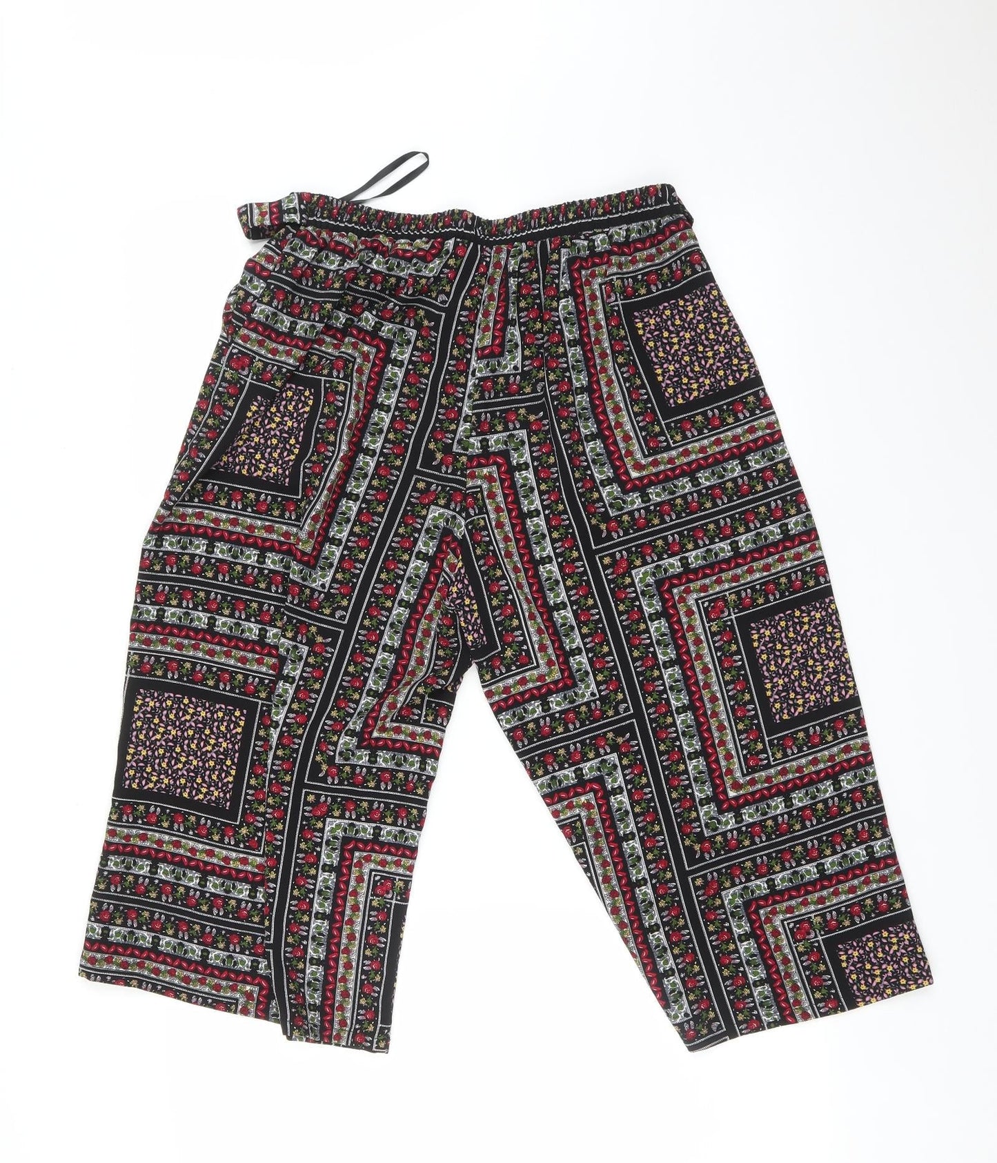 Womens UK Size 10 Preworn Regular Fit Cropped Multicoloured Trousers