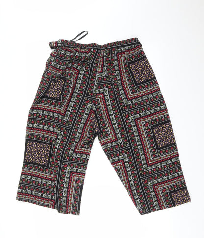Womens UK Size 10 Preworn Regular Fit Cropped Multicoloured Trousers