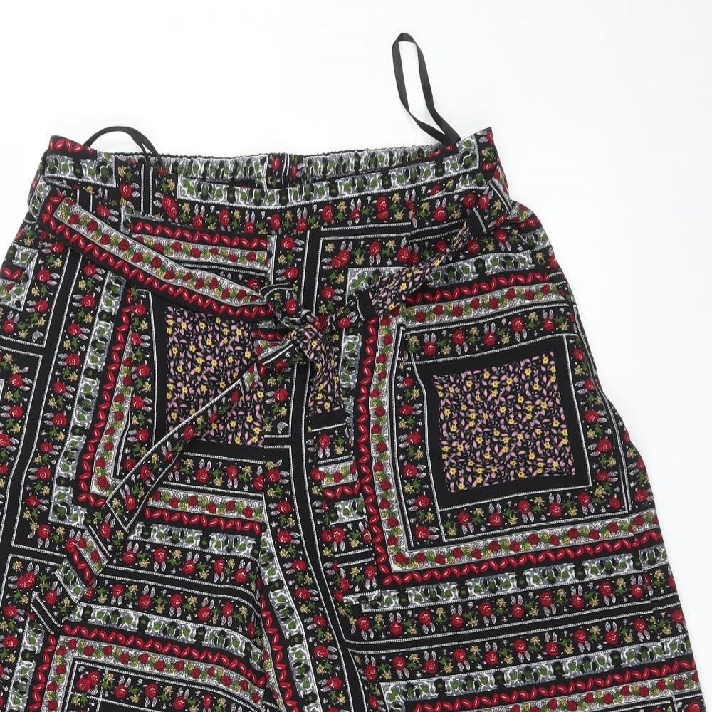 Womens UK Size 10 Preworn Regular Fit Cropped Multicoloured Trousers