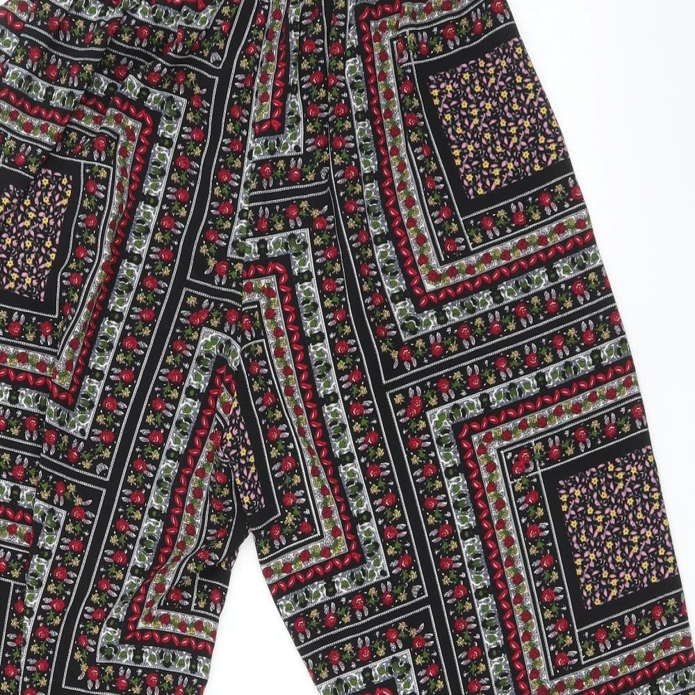 Womens UK Size 10 Preworn Regular Fit Cropped Multicoloured Trousers