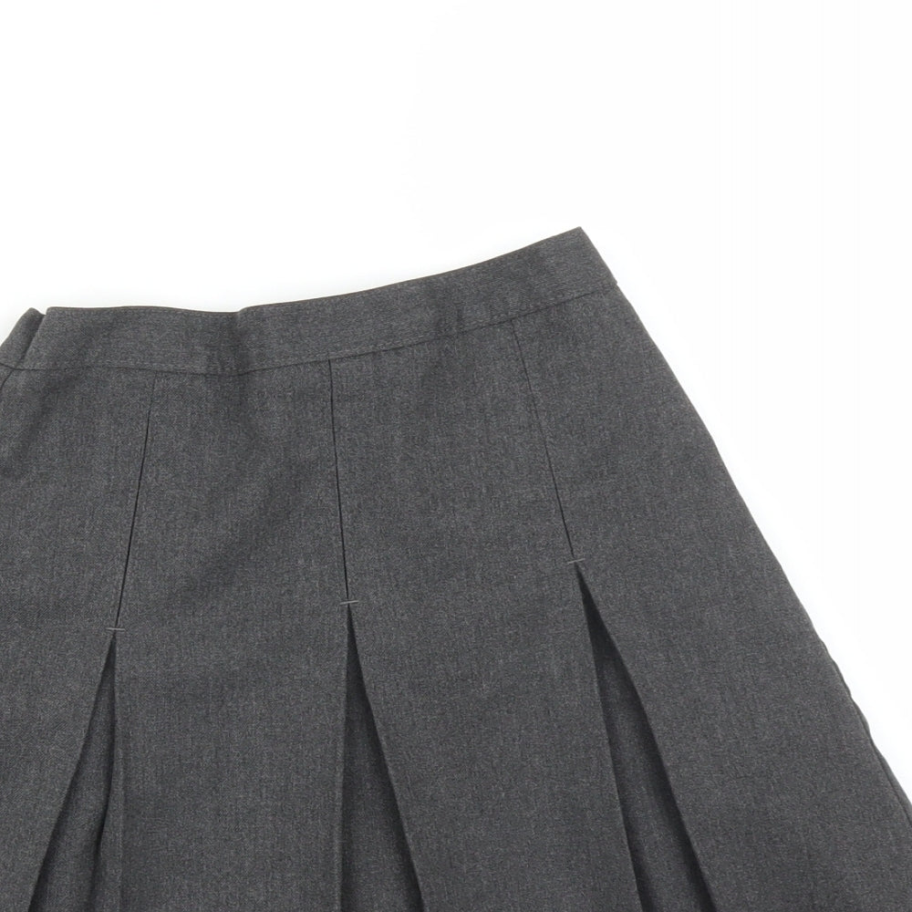 M&S Girls Grey   Pleated Skirt Size 9-10 Years