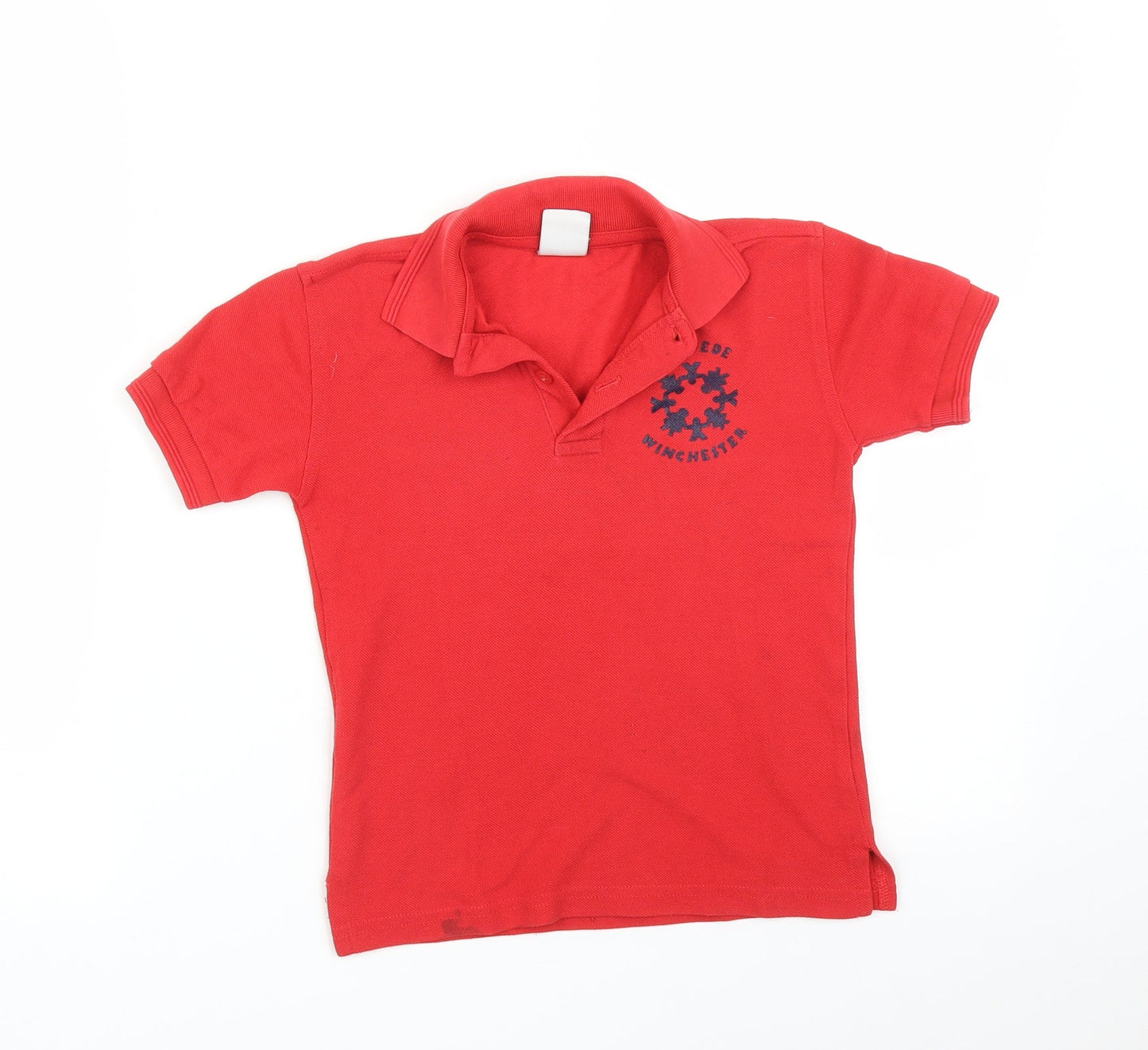 Russell Boys Red   Basic Polo Size 5-6 Years