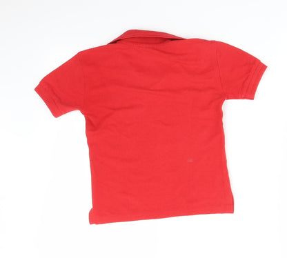 Russell Boys Red   Basic Polo Size 5-6 Years