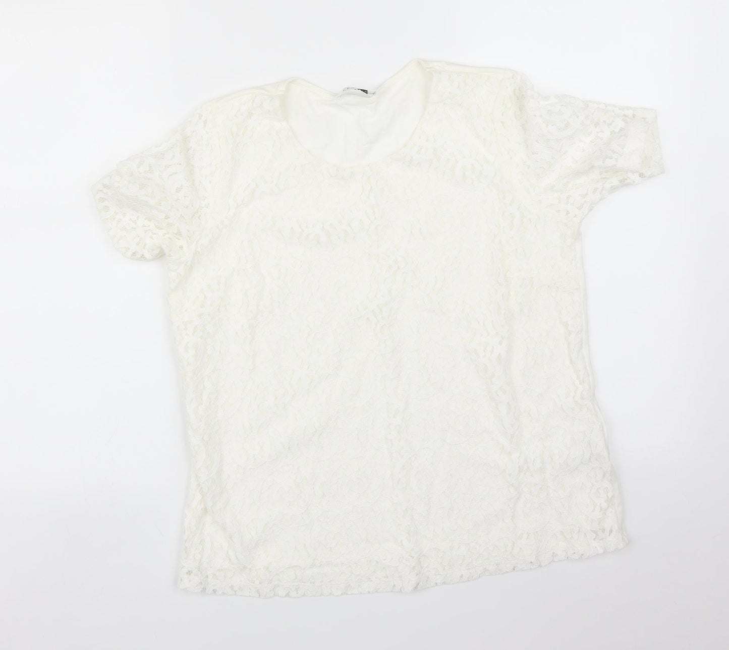 Womens UK Size 12 M&S White Basic T-Shirt