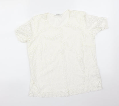 Womens UK Size 12 M&S White Basic T-Shirt