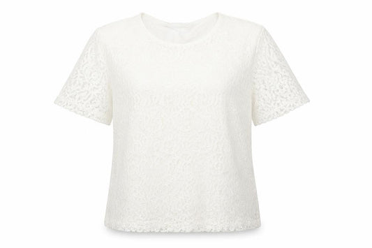 Front view of Marks & Spencer women’s white floral basic t-shirt, size UK 12