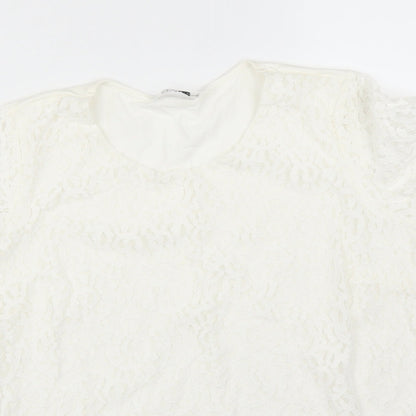 Womens UK Size 12 M&S White Basic T-Shirt