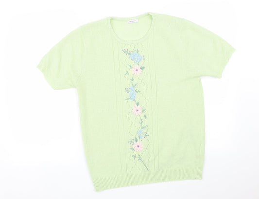 Womens UK Size 16 Damart Green Basic T-Shirt