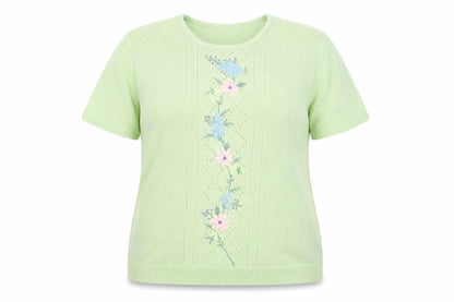 Womens UK Size 16 Damart Green Basic T-Shirt
