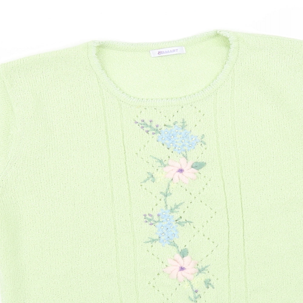 Womens UK Size 16 Damart Green Basic T-Shirt
