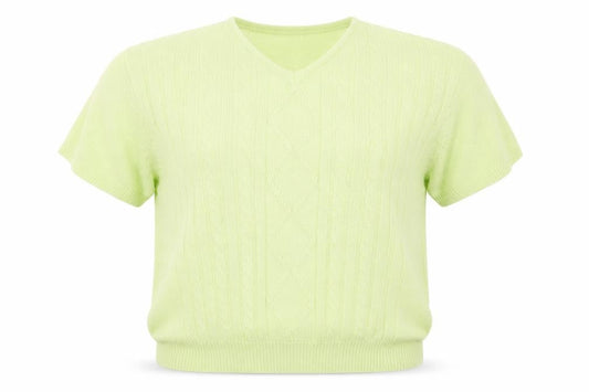 Front view of Berkertex women’s green basic t-shirt, size UK 16