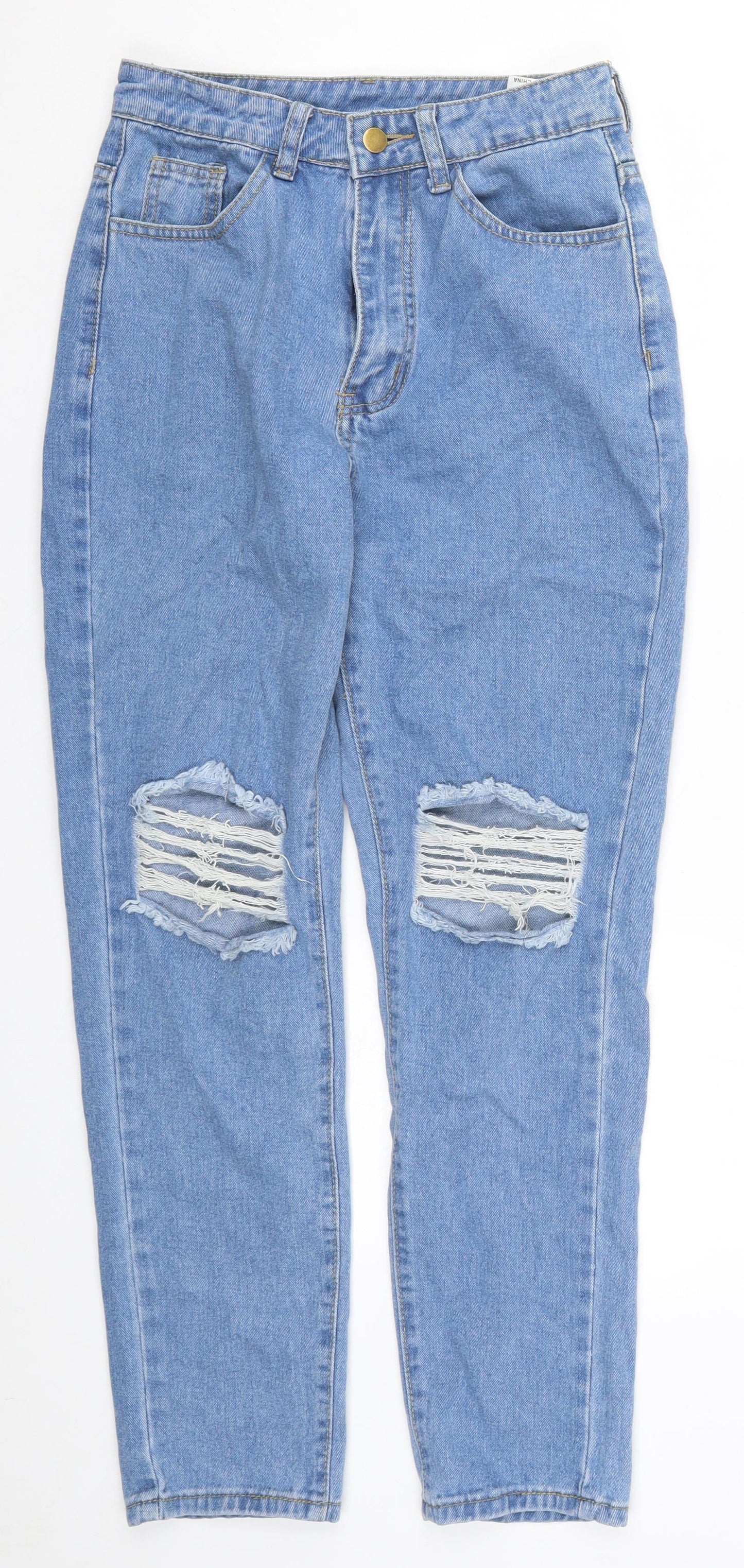 SheIn Womens Blue  Denim Straight Jeans Size S L28 in