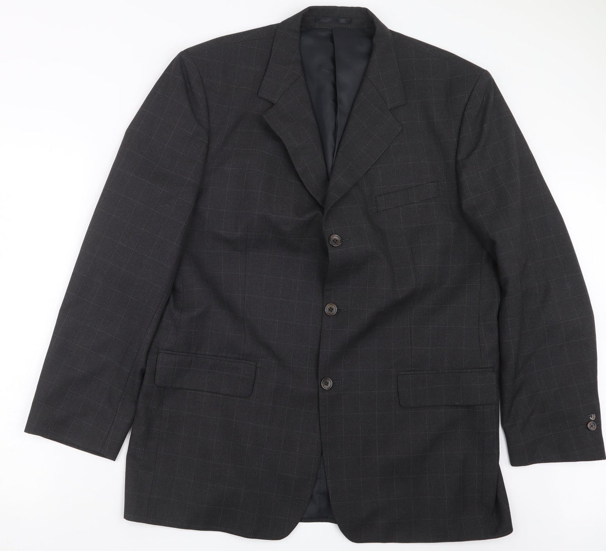 Front view of Zantos men’s grey check jacket suit jacket, size 42