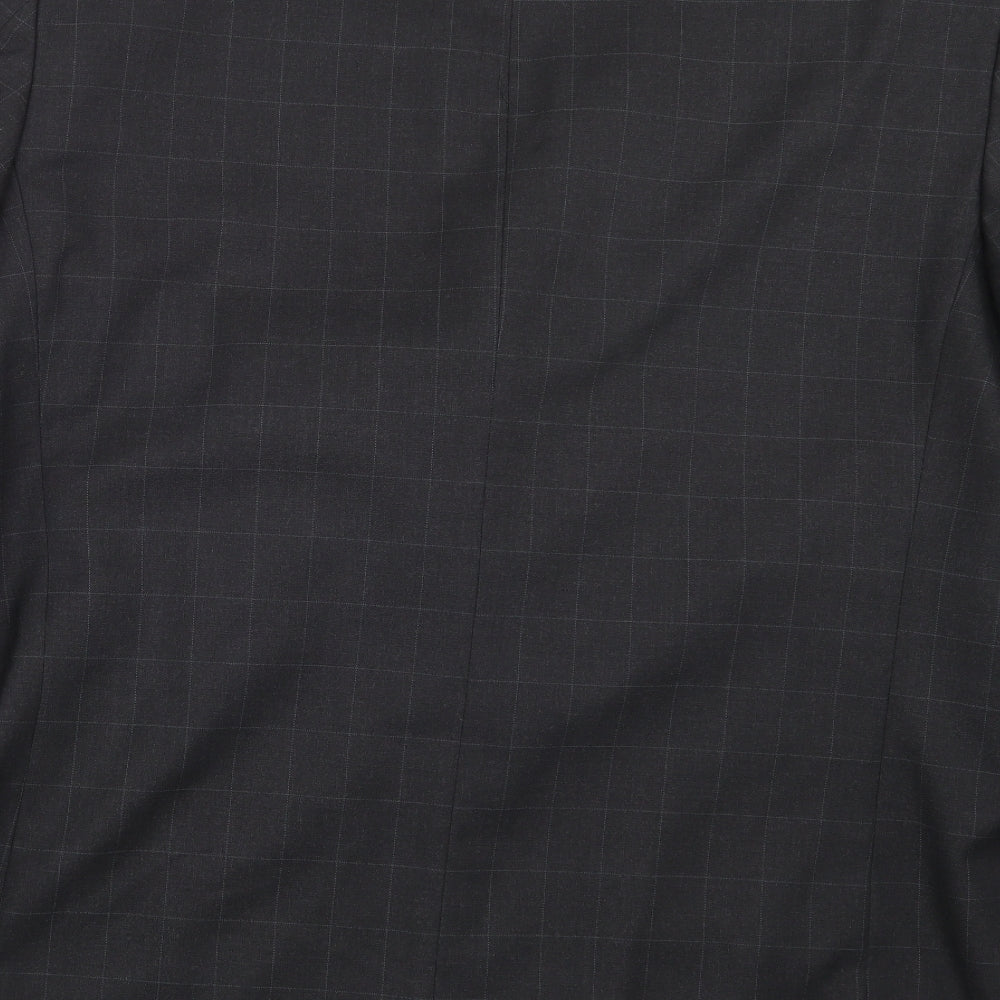 Brand and care label for Zantos men’s grey check jacket suit jacket, size 42