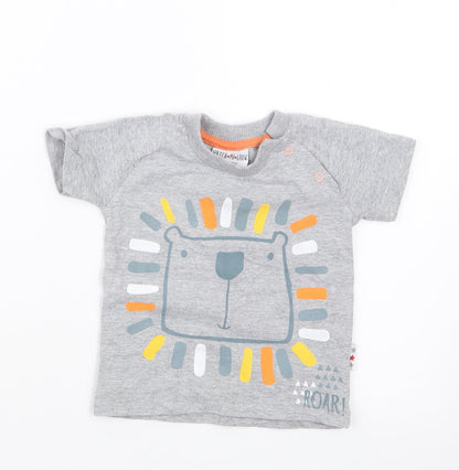 Watch Me Grow Boys Grey   Basic T-Shirt Size 3-6 Months