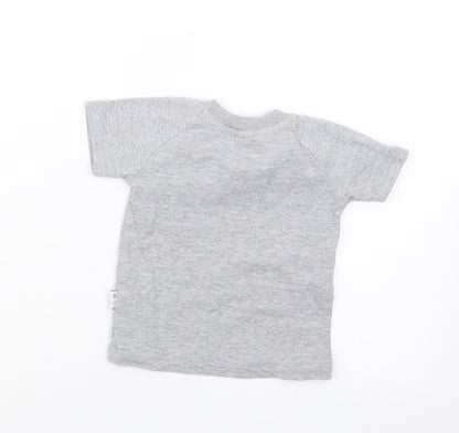 Watch Me Grow Boys Grey   Basic T-Shirt Size 3-6 Months