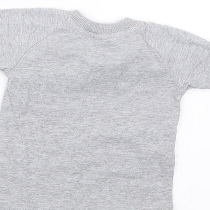 Watch Me Grow Boys Grey   Basic T-Shirt Size 3-6 Months
