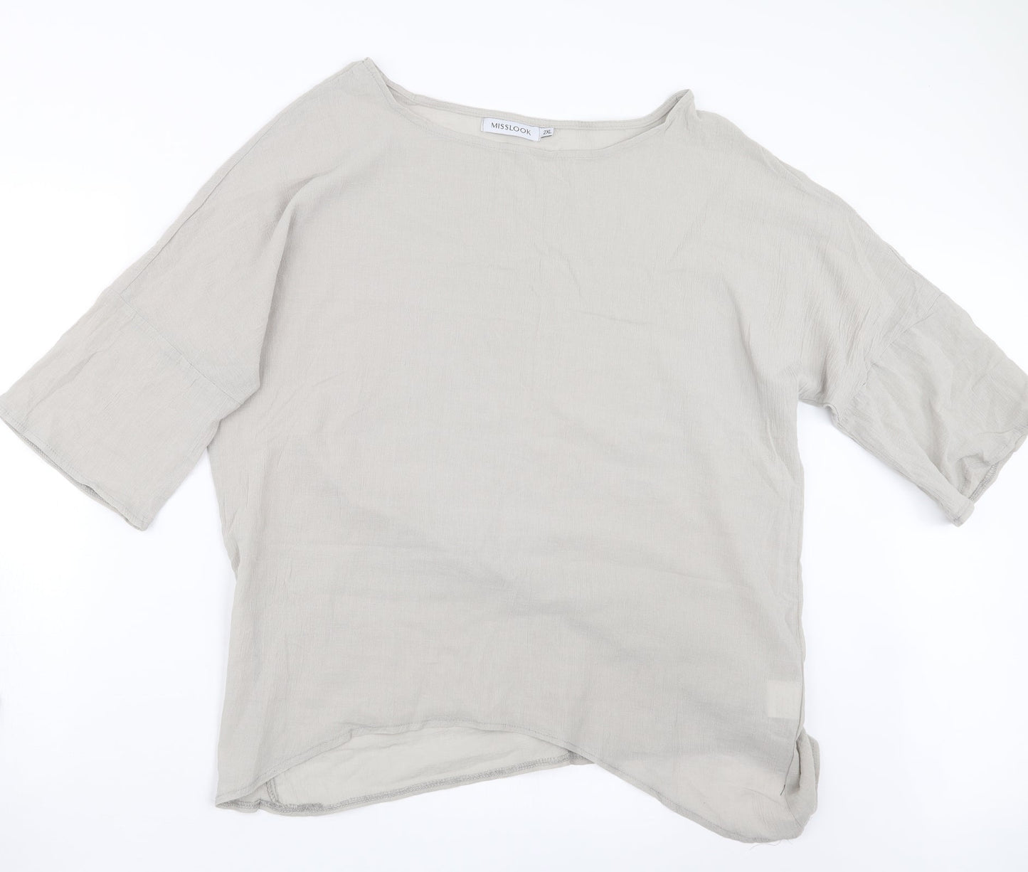 Womens UK Size 2XL MissLook Grey Basic Blouse