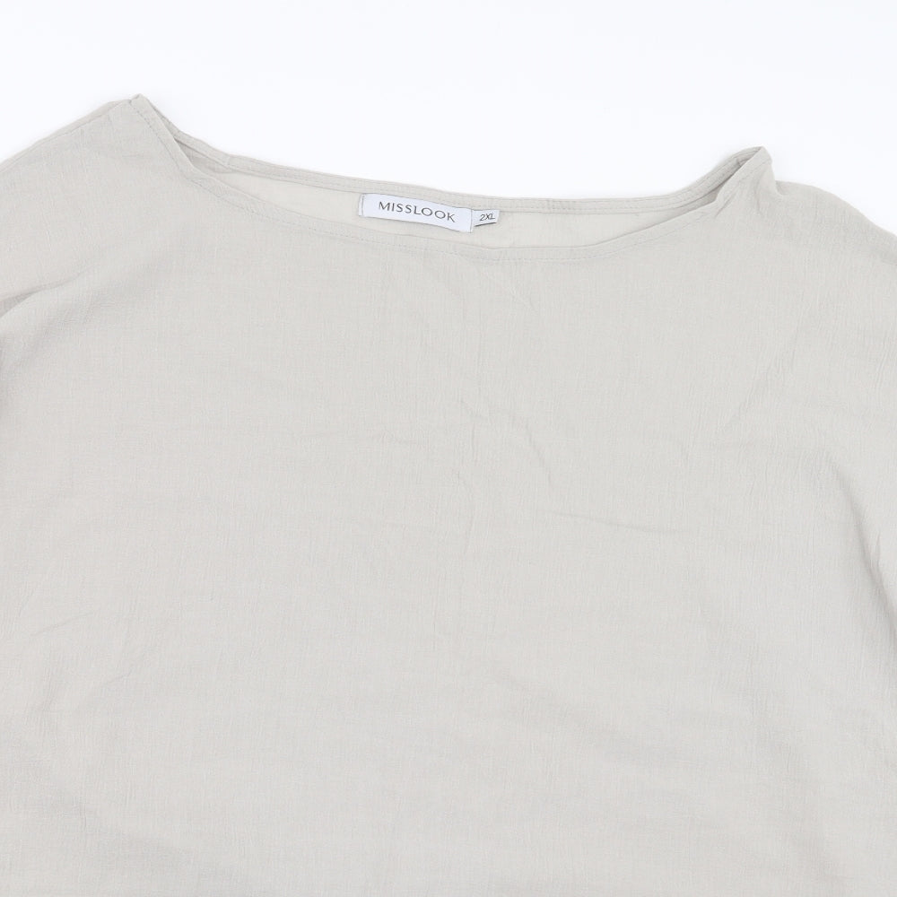 Womens UK Size 2XL MissLook Grey Basic Blouse