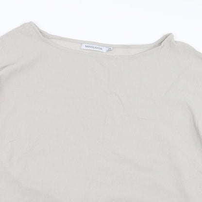 Womens UK Size 2XL MissLook Grey Basic Blouse
