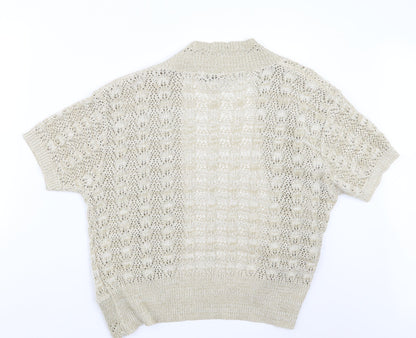 Womens UK Size L Monique Beige Cardigan Jumper