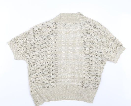 Womens UK Size L Monique Beige Cardigan Jumper