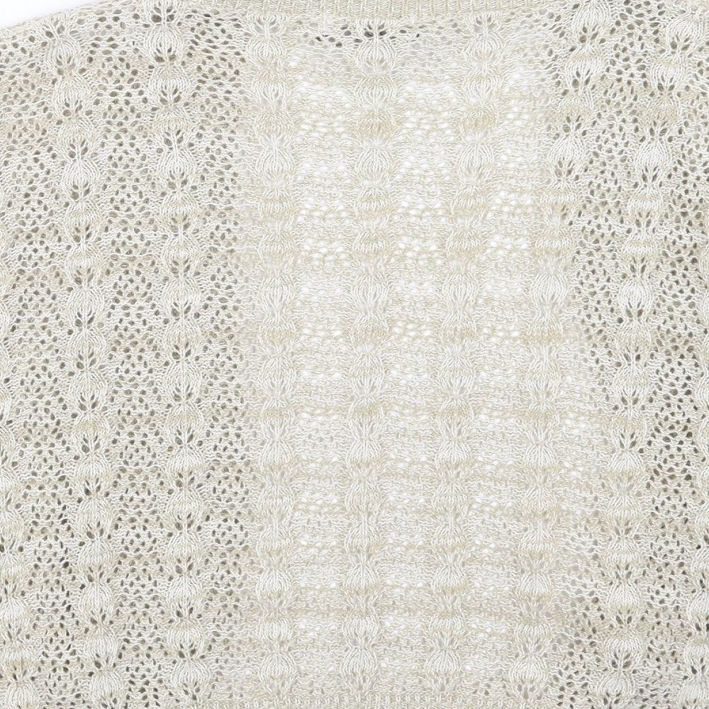 Womens UK Size L Monique Beige Cardigan Jumper