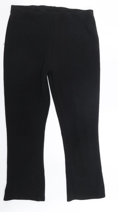 Womens UK Size 16 Preworn Regular Fit  Black Trousers