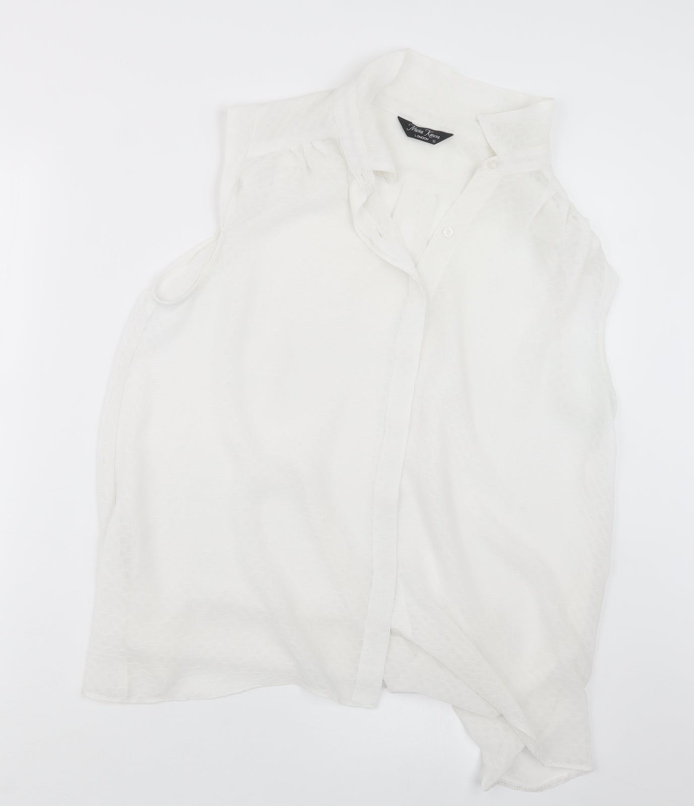 Womens UK Size 12 Marina Kaneva White Basic Button-Up