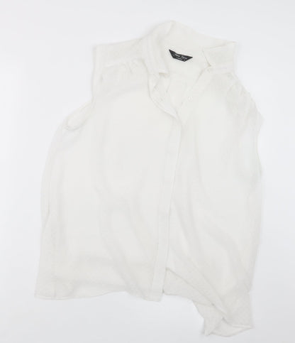 Womens UK Size 12 Marina Kaneva White Basic Button-Up